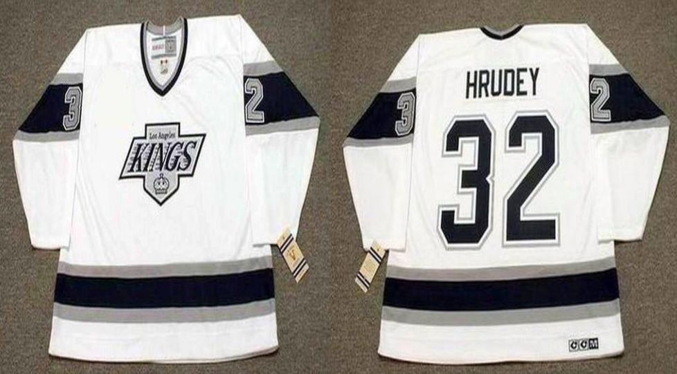 2019 Men Los Angeles Kings 32 Hrudey White CCM NHL jerseys